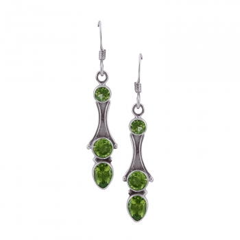 Pure silver green Peridot high fashion earrings jewellery